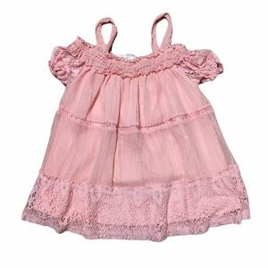 Peach top layered ruffle metallic thread 4/5